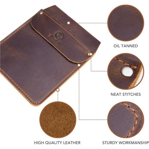 Genuine Leather Pocket Protector for Men, Durable Pocket Tool Pouch,Jeans Shirts - Picture 12 of 16